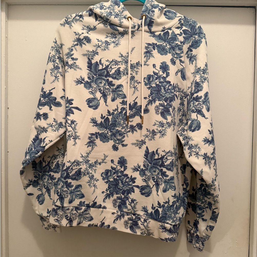 Loveshackfancy Floral Blue and White Hoodie